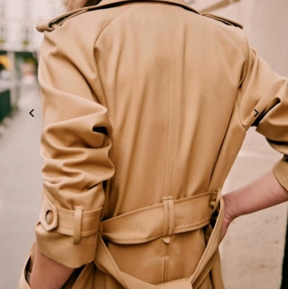 Imported Sezane Scott trench coat camel NEW - Picture 4 of 16